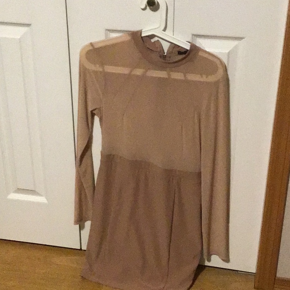 Tan see through dress